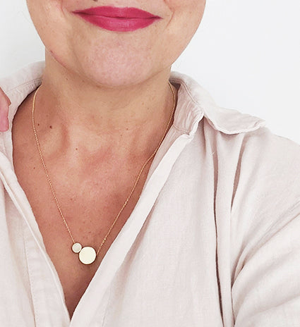 Big Brass Circle & Small Circle Necklace