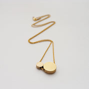 Big Brass Circle & Small Circle Necklace