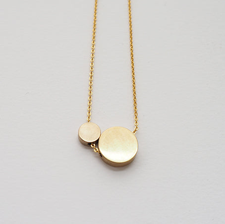 Big Brass Circle & Small Circle Necklace