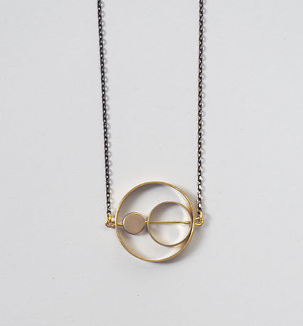 Brass Rings Within Rings Necklace