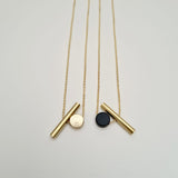 Brass Cylinder & Disc Necklace