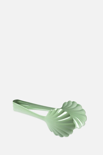 The Every Space scalloped, vintage pastel green Bread Tongs in stainless steel with a matt finish by Roger Orfevre
