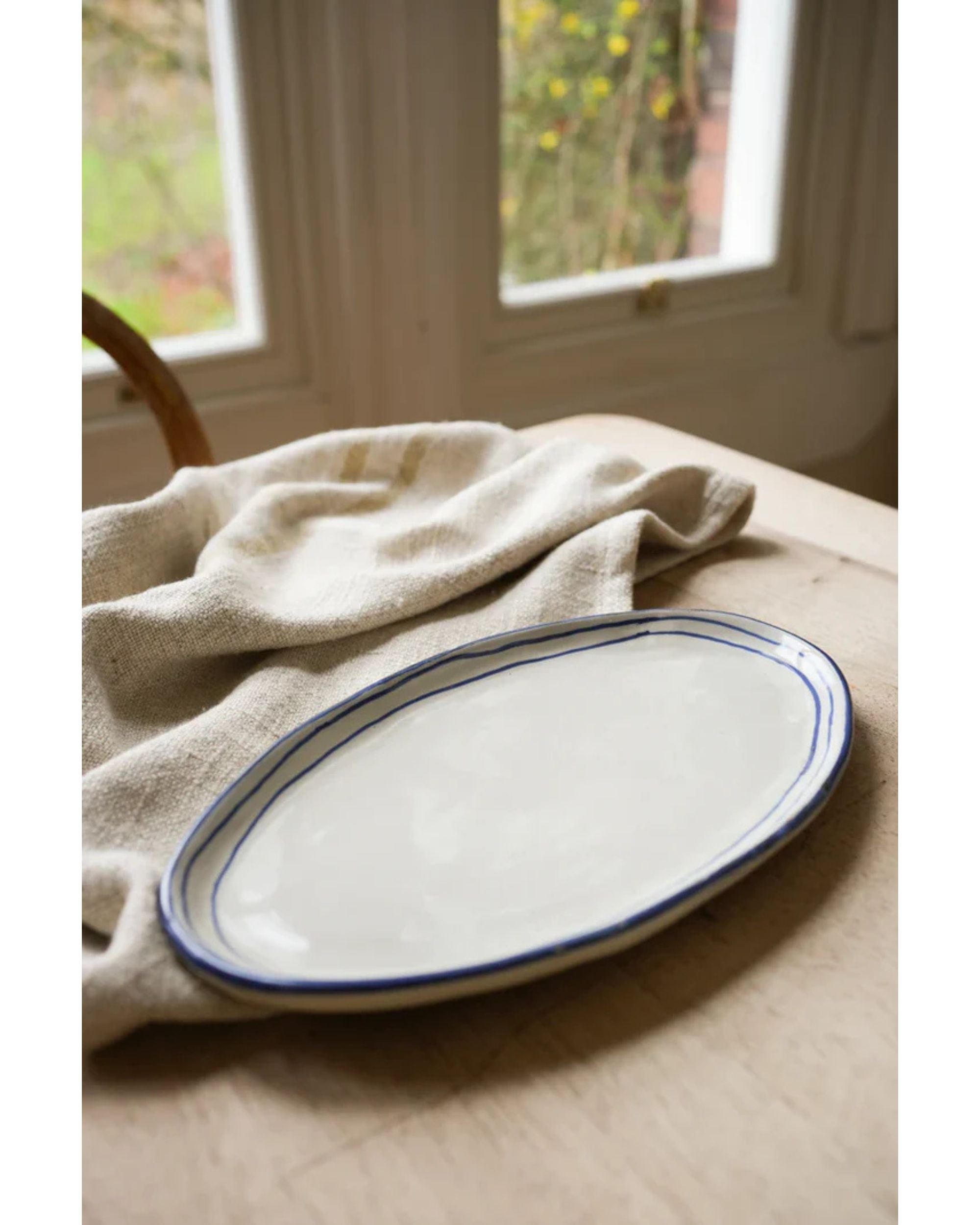 Breton Stripe Oval Plate | Ink