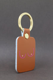 Boob Leather Keyring