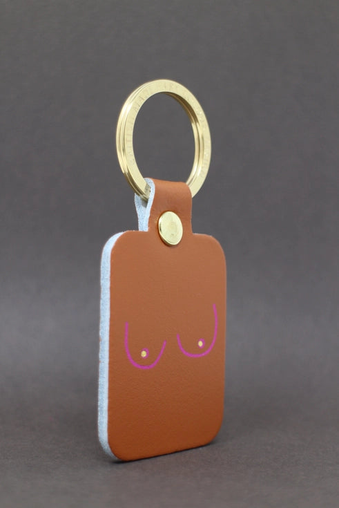 Boob Leather Keyring