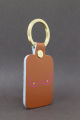 Ark Colour Design Leather Boobs Keyring | Handmade in Scotland