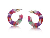 Oval Hoop Earrings | Blue