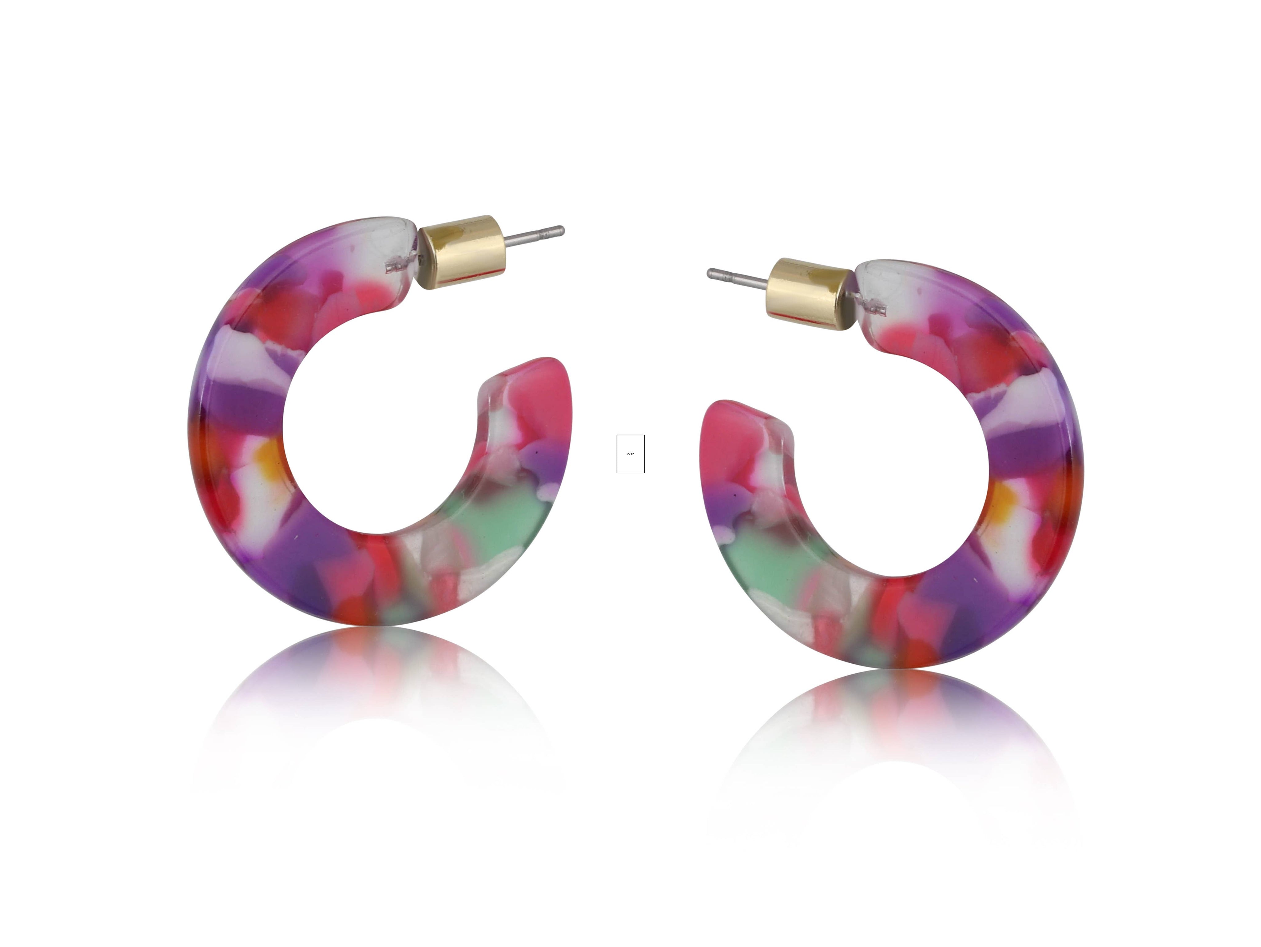 Oval Hoop Earrings | Blue