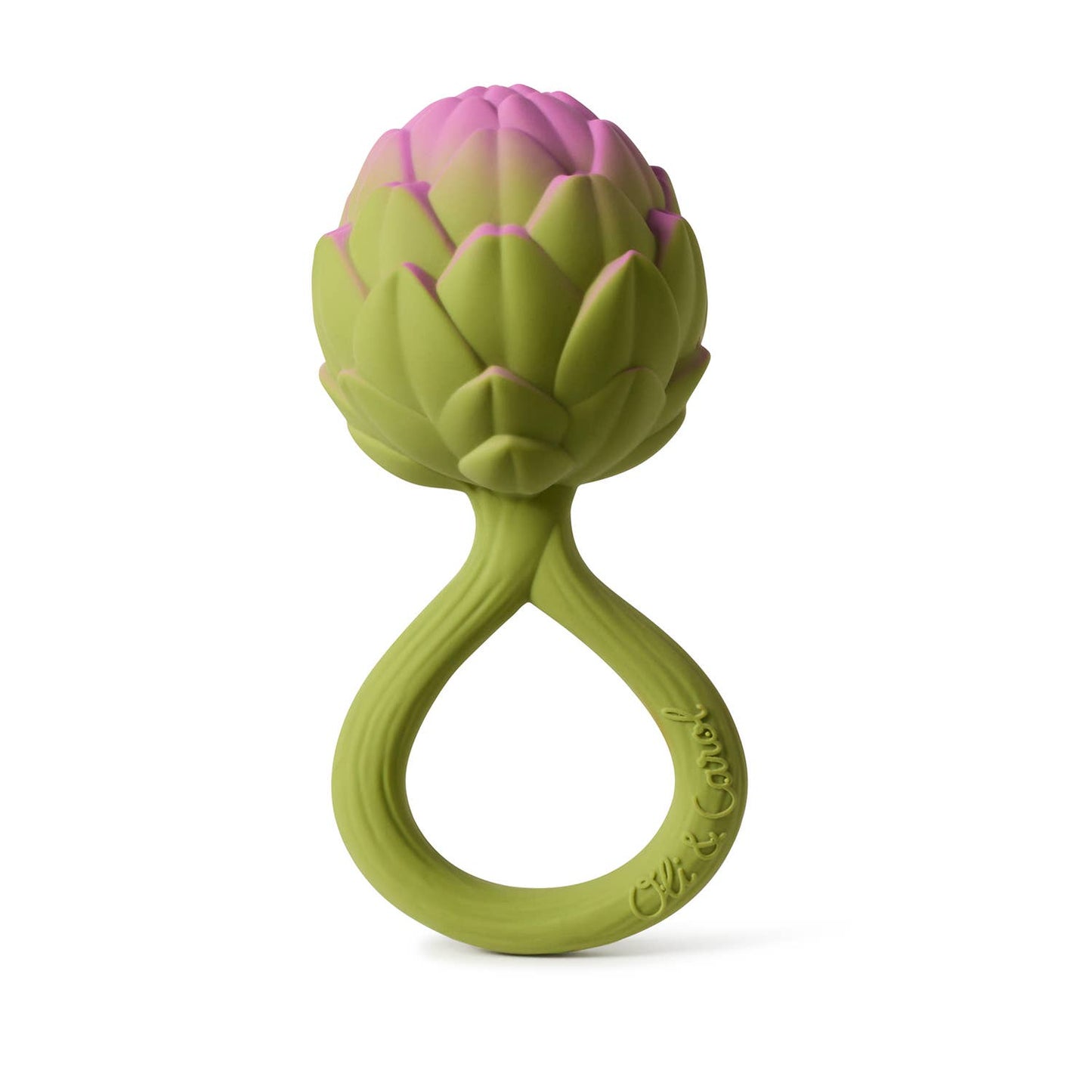 Artichoke Rattle Toy - Natural Rubber Baby Rattle Oli&Carol