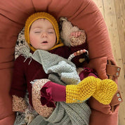 Crochet bonnet by EKA, further view