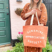Sunshine Appreciation Society | Peach Canvas Tote Bag