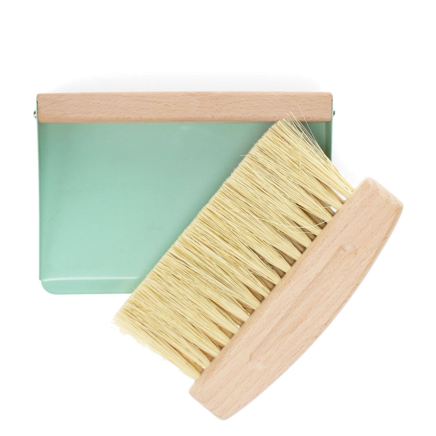 Table Brush & Pan Set | Wooden, Pistachio Green