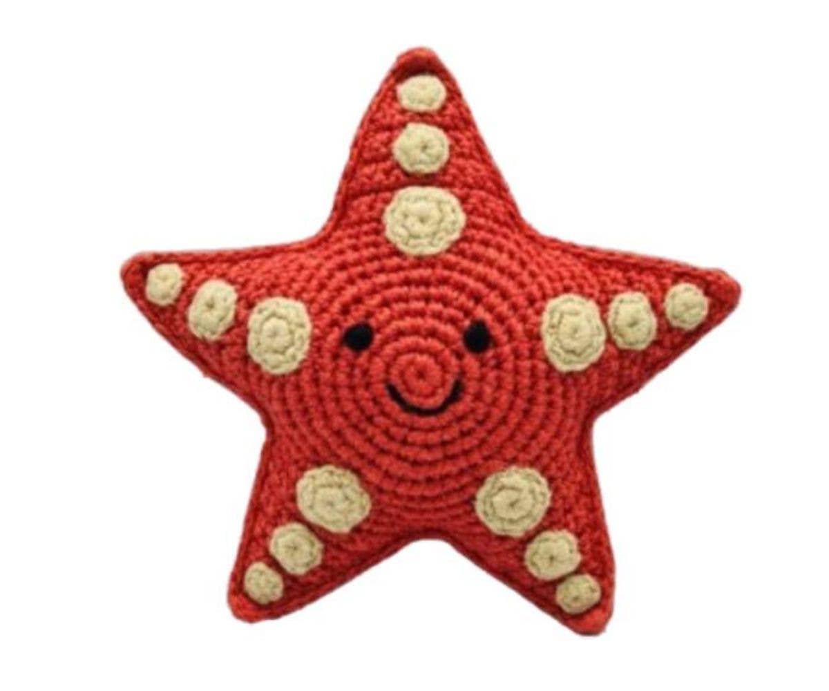 Fair Trade Crochet Starfish Baby Rattle Organic Cotton