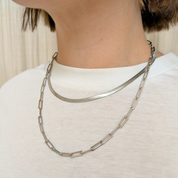 Everyday Silver Snake Chain Necklace by Little Nell, further view