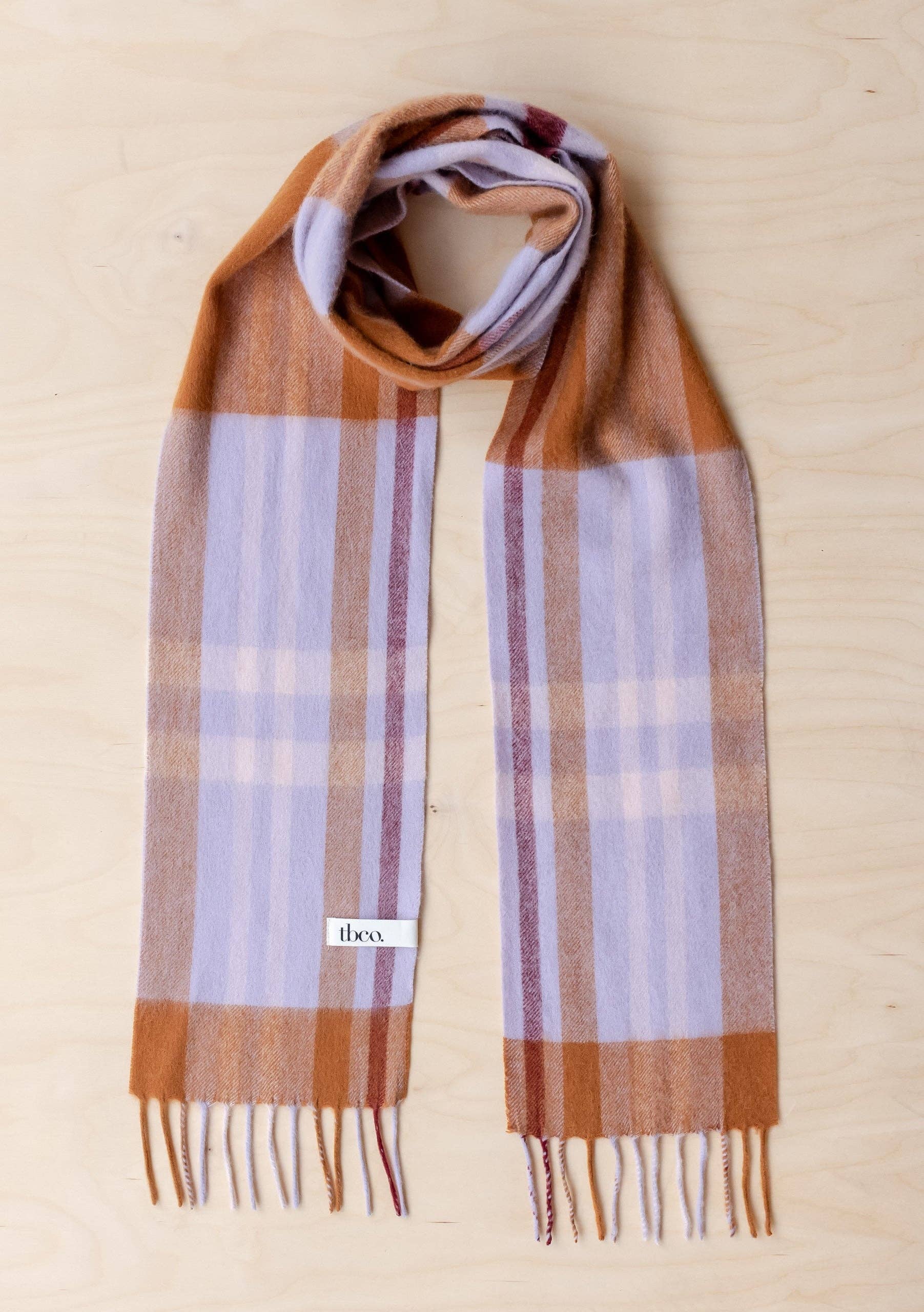 Lambswool Skinny Scarf in Lilac Modern Tartan