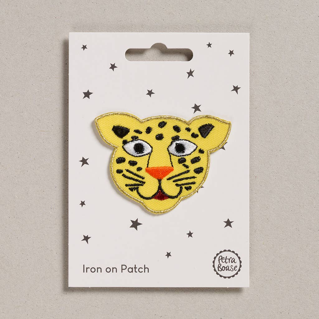 Leopard Face Iron-On Embroidered Patch