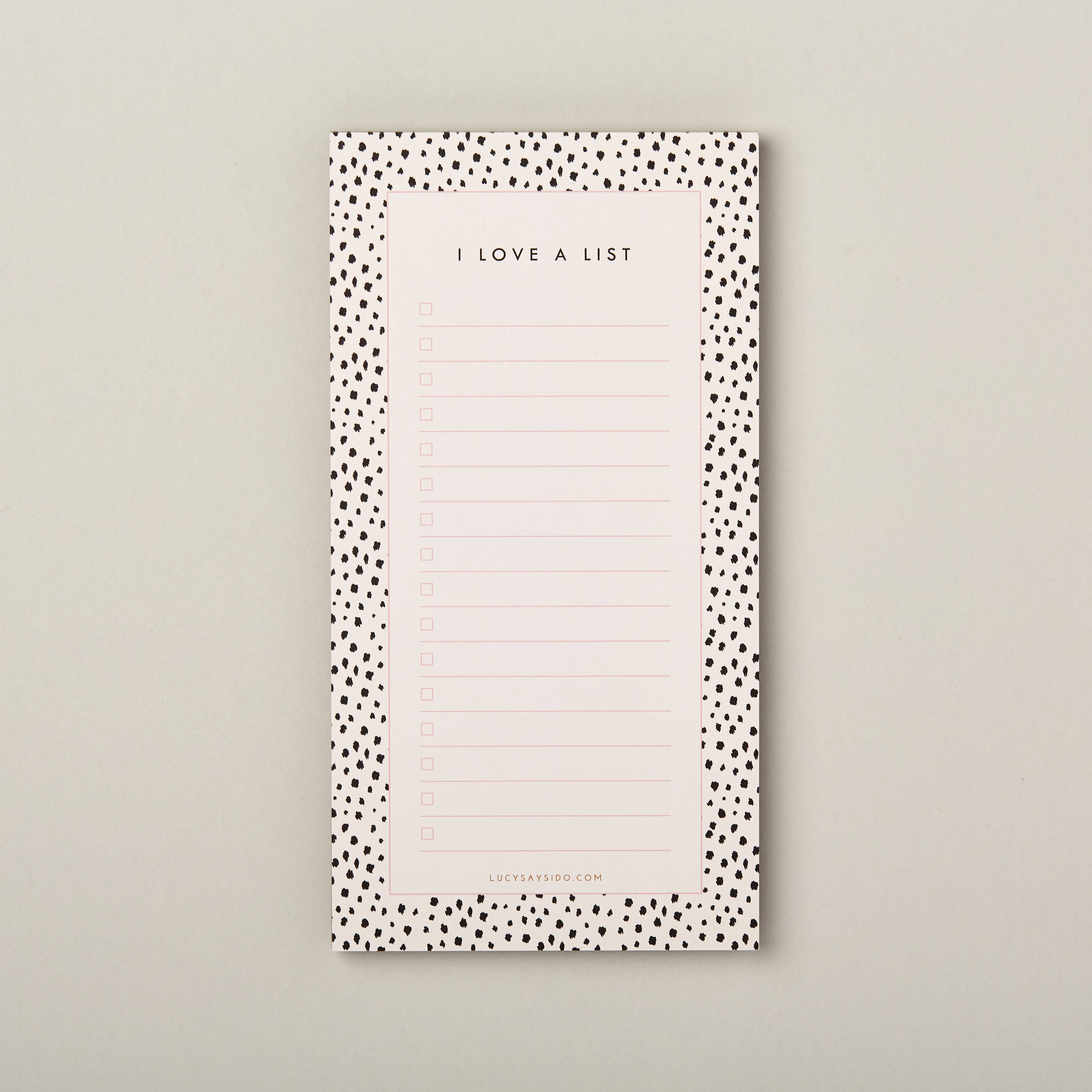 To Do List Notepad Jotter Mini Dalmatian Print