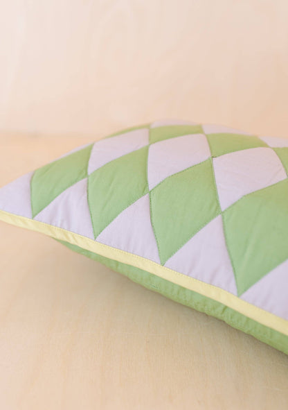Green Argyle Cotton Cushion Cover