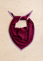 Large Merino Triangle Scarf | Burgundy & Lilac