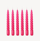 Candle Flair Twist Dinner Candle | Fuchsia Pink, Hand Dipped
