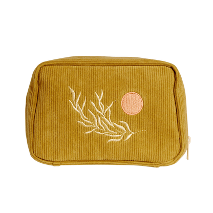 Corduroy Make-Up Pouch in Olive