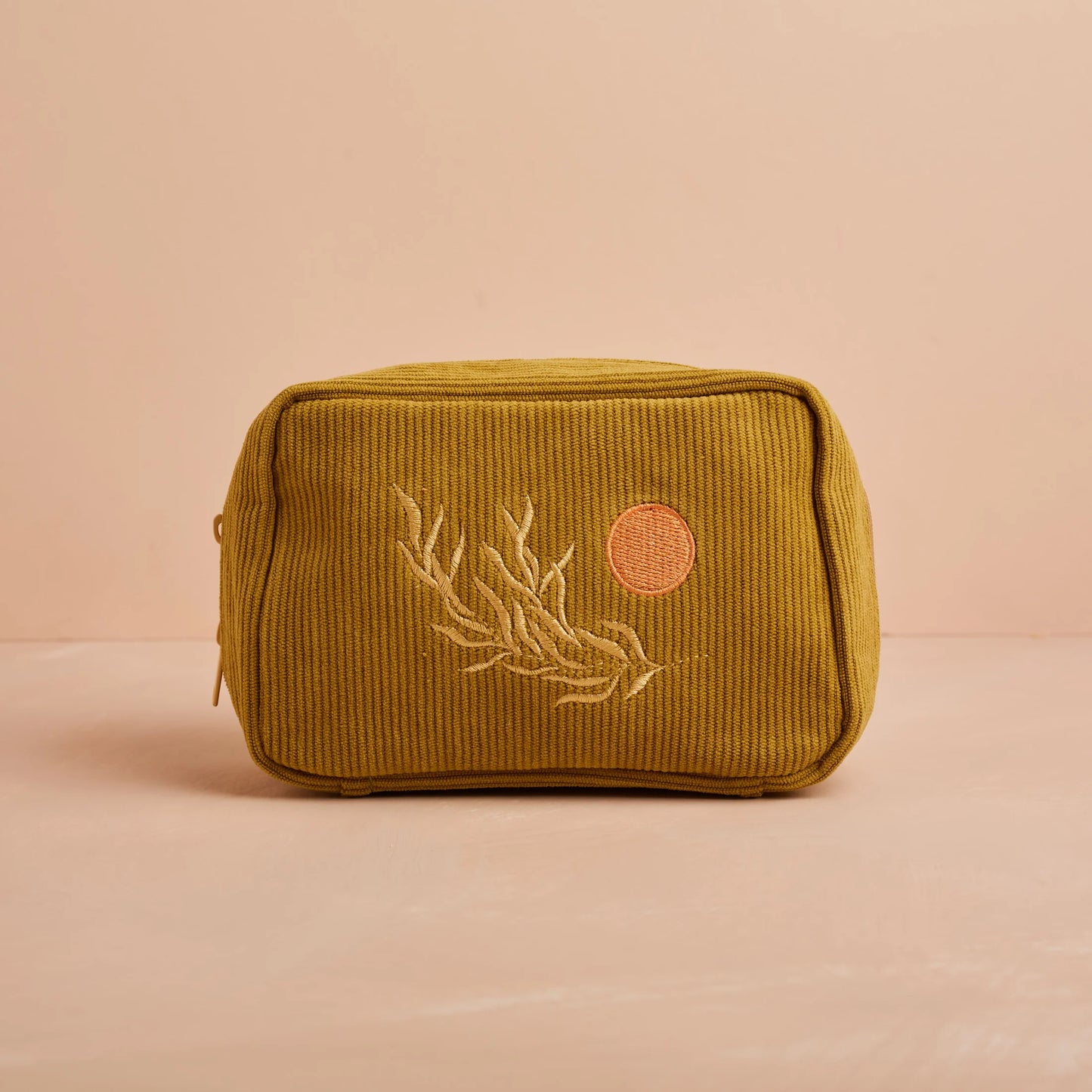 Corduroy Make-Up Pouch in Olive