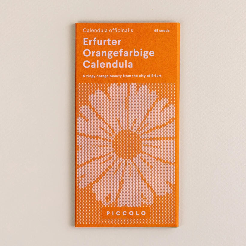 The Every Space Erfurter Orangefarbige Calendula seed packet with 45 seeds by Piccolo