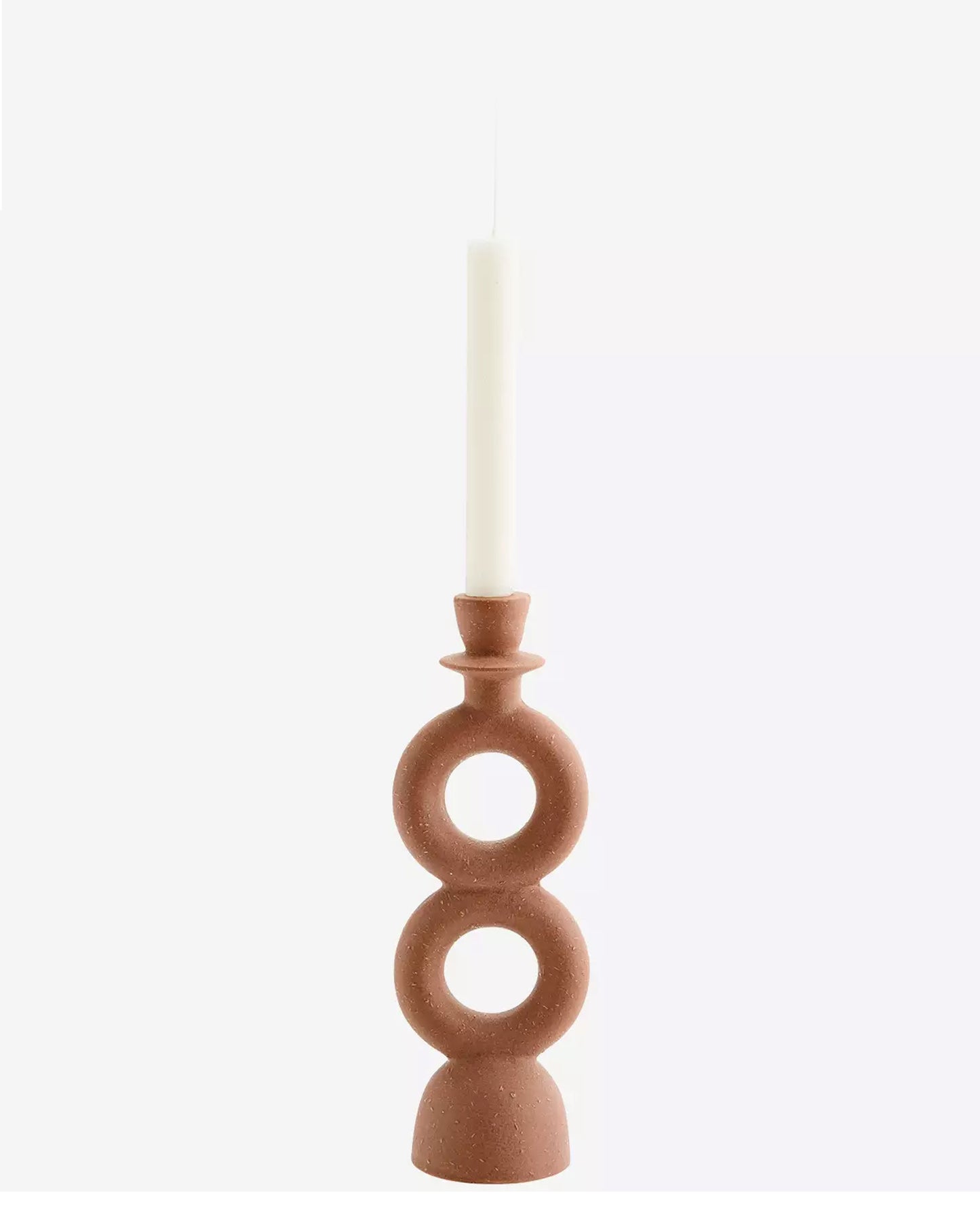 Stoneware Candle Holder in Brick