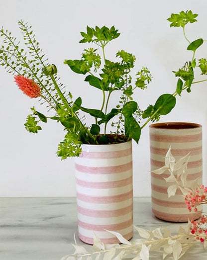 Tumbler Horizontal Stripe Ceramic in Mauve