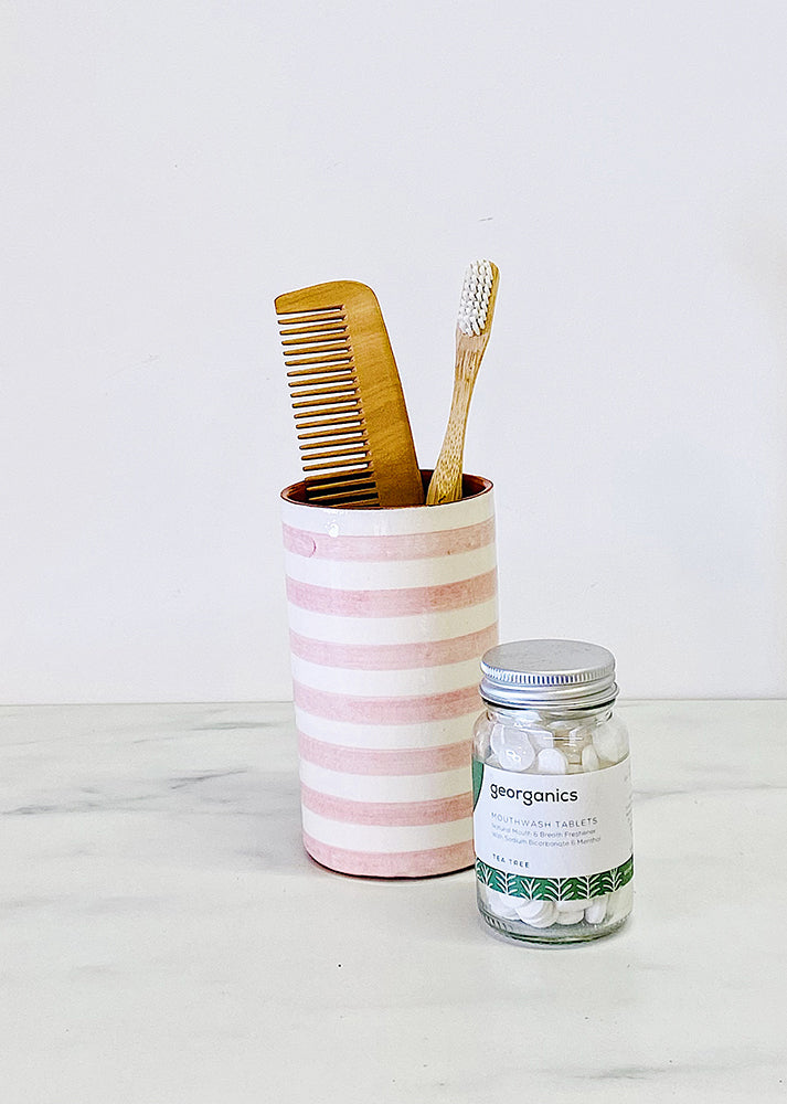 Tumbler Horizontal Stripe Ceramic in Mauve