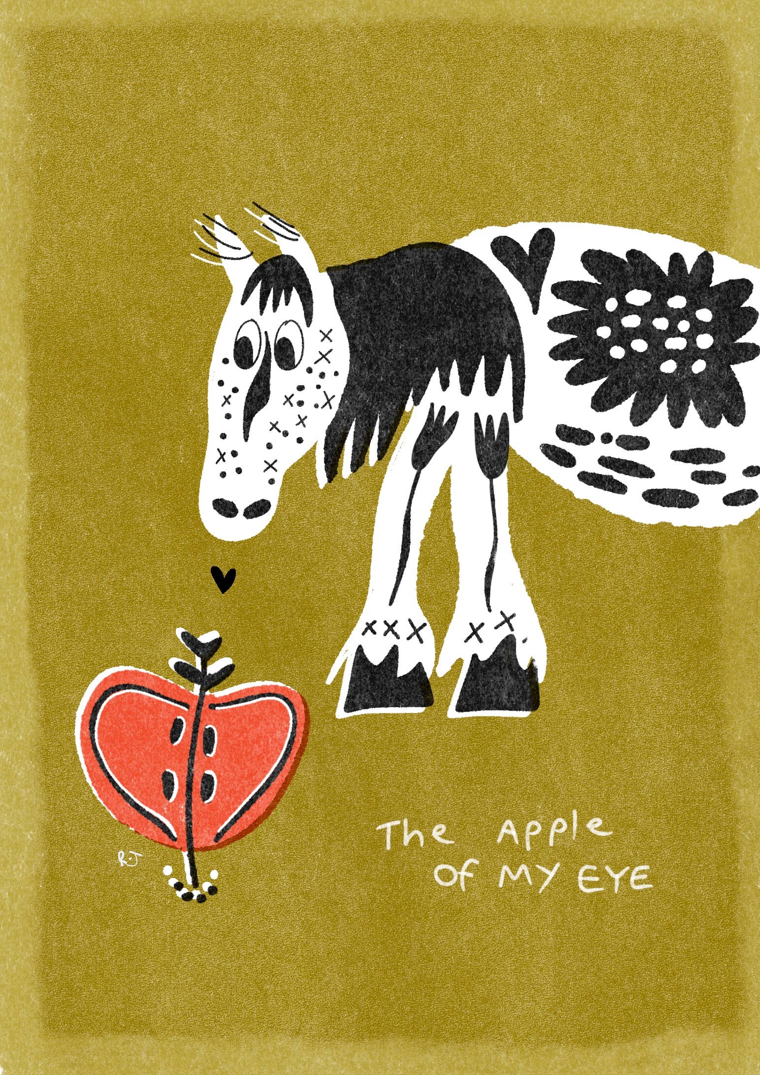 'Apple Of My Eye ' | Folk | Horse | Love A6 Greetings Card