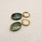 Everyday Oval Faceted Moss Hoops by Little Nell