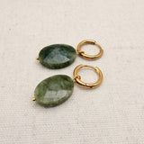 Everyday Oval Faceted Moss Hoops