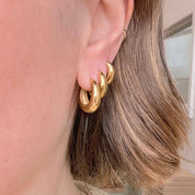 Everyday Gold Chunky Hoops by Little Nell, further view