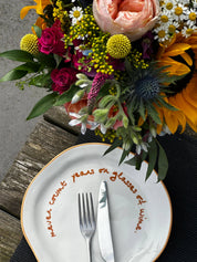 'Never Count Years or Glasses of Wine' Statement Plate