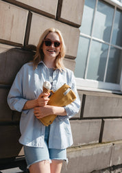 Recycled Wool Small Picnic Blanket | Golden Herringbone