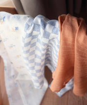 Organic Baby Muslins, set of 3 in Coastline, further view