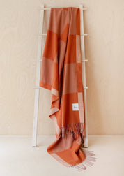 Cashmere & Merino Blanket in Apricot Checkerboard