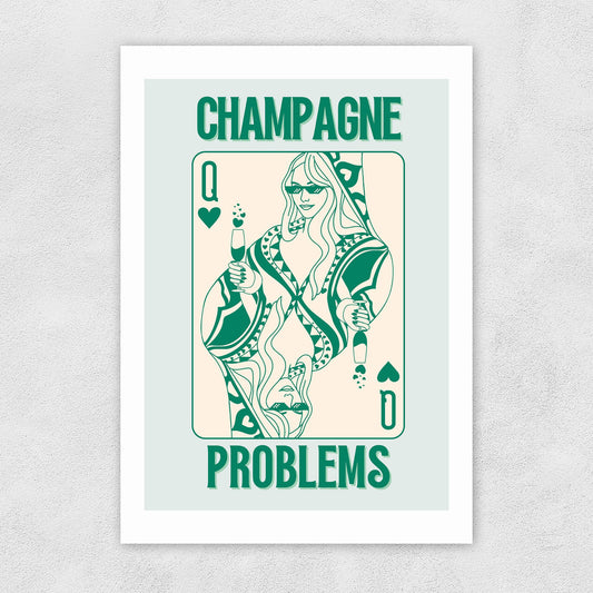 Champagne Problems Print by Honey Island Studio