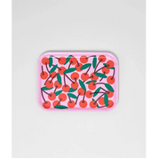Cherries Pink Small Rectangle Serving Tray