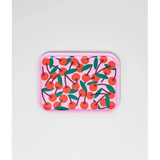 Cherries Pink Small Rectangle Serving Tray