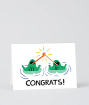 "Congrats!" Frogs Greeting Card