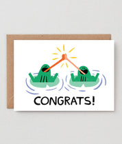"Congrats!" Frogs Greeting Card
