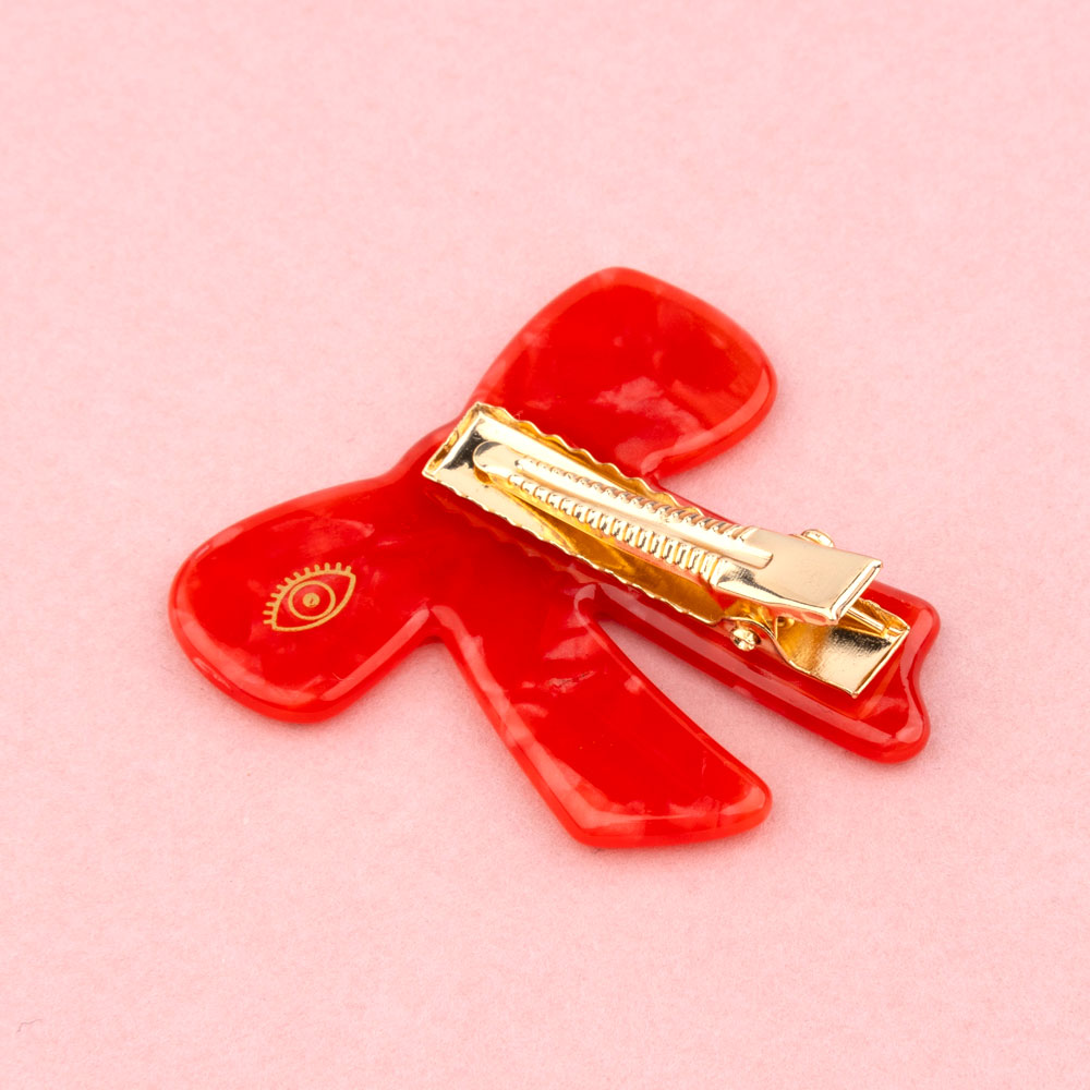 Red Bow Hair Clip