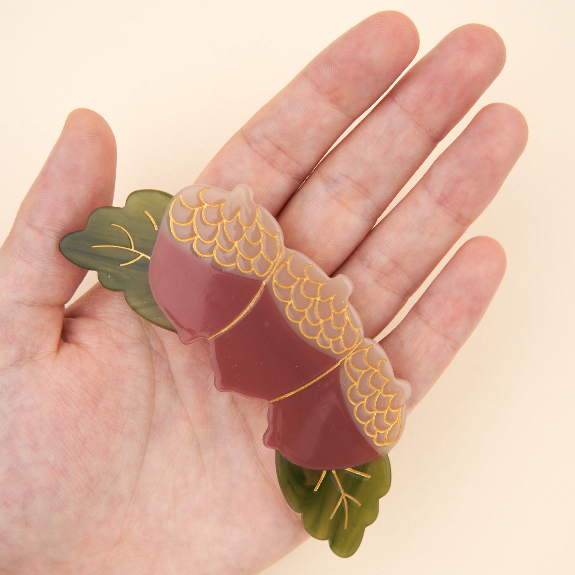 Acorns French Barrette by Coucou Suzette, further view