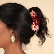 Pink Flowers Trio Hair Claw by Coucou Suzette, further view