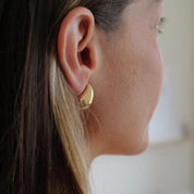 'Current' Small Waterproof Gold Drop Earrings