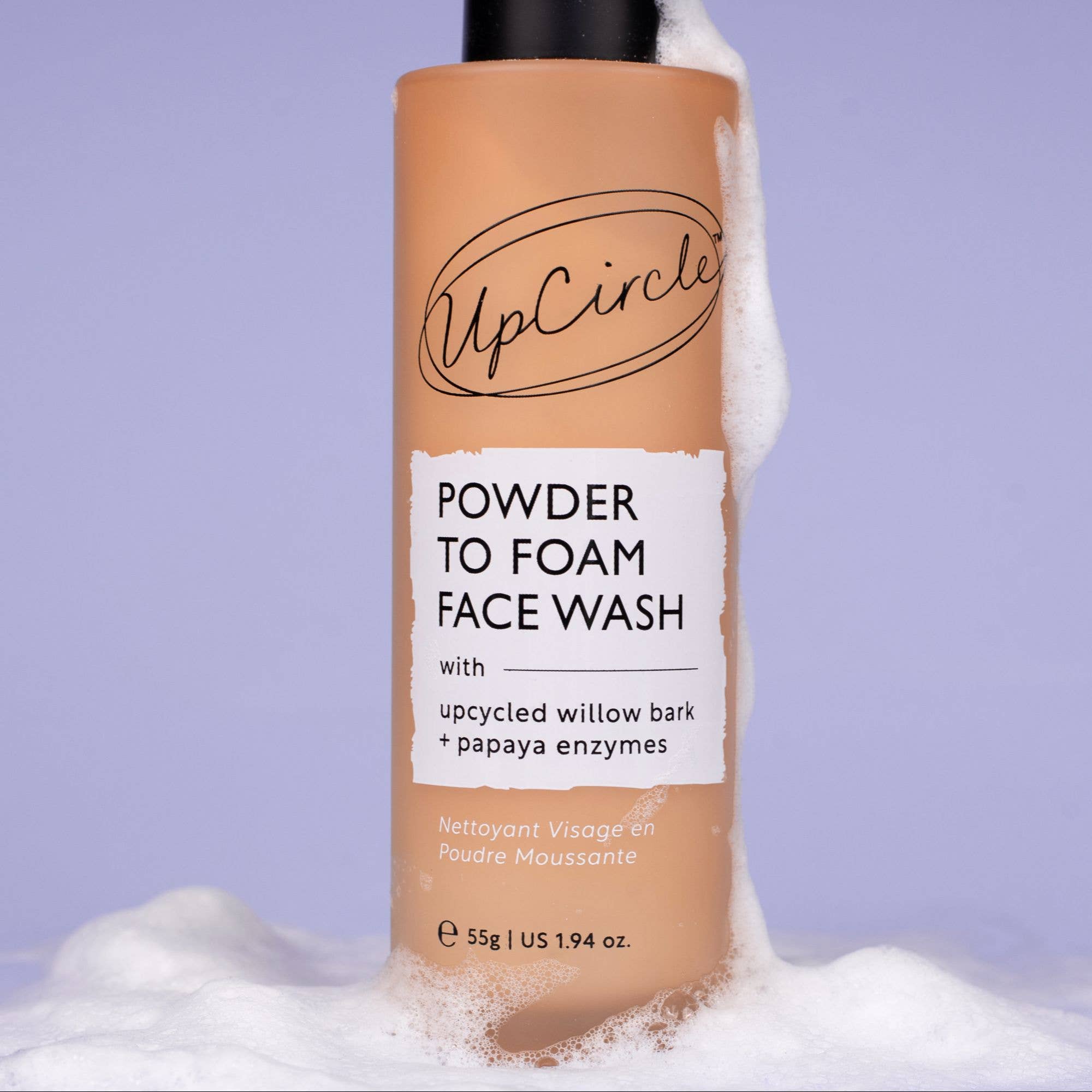 UpCircle Powder to Foam Face Wash | Willow Bark + Papaya Enzymes, 55g