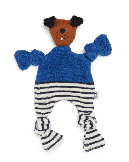 Cotton Knit Baby Comforter Cuddle Cloth | Dog Cobalt