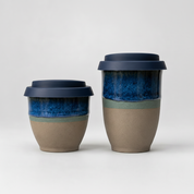 Ceramic Flat White Cup 6oz in Belize Navy